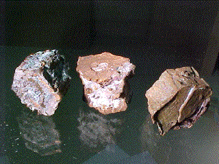 Copper pseudomorphs after Aragonite 